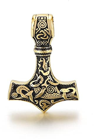 hcma Nordic Viking Axe Pendant Thor Hammer Pendant Stainless Steel Jewelry Celtic Knot Biker Mens Pendant