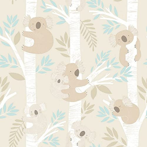 Papier peint Koala bleu et beige G78384 Tiny Tots 2 chambres d'enfants en tissu non tissé épais