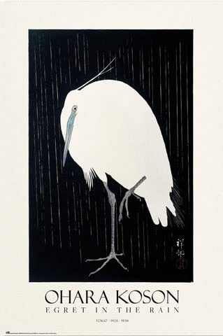 empireposter Ohara Koson - Egret in The Rain - Poster Plakat Druck - Größe 61x91,5 cm