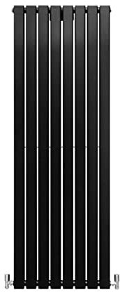 Paneelheizkörper Flachheizkörper Design Heizkörper Heizung 160cm x 56cm Matte Schwarz Vertikal Heizgerät Doppellagig Wandheizkörper Küche Wohnzimmer Badezimmer Reinigungsbürste und Befestigungsset