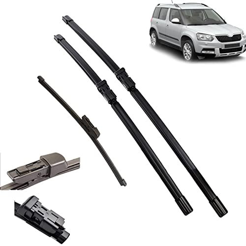 GHSYZY Für Skoda Für Yeti 2009–2019 Scheibenwischer Vorne Und Hinten Wischerblätter Set Windschutzscheibe Windschutzscheibe Vorne Heckscheibe 24+ 19+ 11 Scheibenwischer