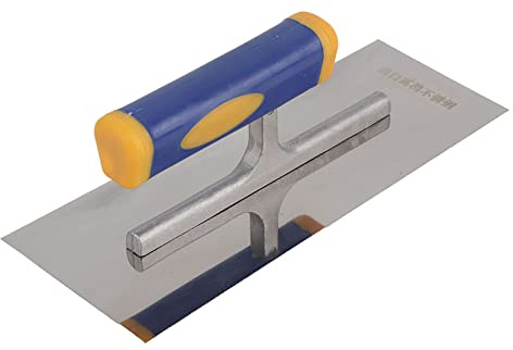 Finishing Trowel, Stainless Steel Flat Finishing Masonry Trowel Building Flooring Grout Tool Skimming Trowel Tile Tiling Tool with Long Shank for Wallboard Plasterboard(240mm)