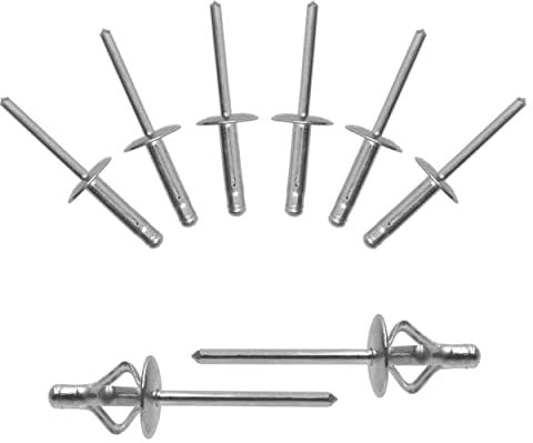 BESTYCHAO 60pcs Tri-Fold Exploding Pop Niet Aluminium großen Flansch Nieten - Silber (4,8x25mm)