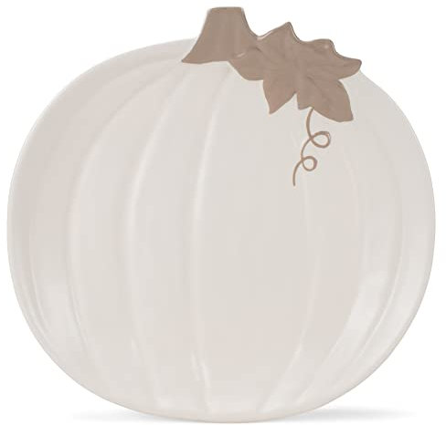 Nat & Jules Pumpkin - Plato de cerámica (11 x 10,5 cm), color blanco