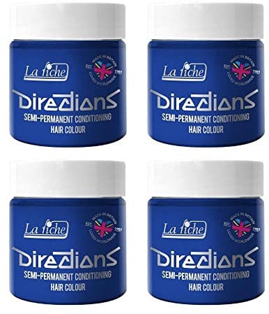La Riche Directions Semipermanente Haarfarbe 100 ml Dose 4 Packung (Atlantic Blue)