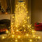 Ollny Christmas Tree Lights Indoor, 2.5mX10 Strands 250 LEDs Outdoor Xmas Light with Ring, Warm White Fairy String Lights USB Plug in, Easy to Hanging, Waterproof Outside Decorations for 4-8ft Tree