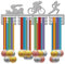 CREATCABIN Triathlon Medaillenhalter Aufhänger Schwimmen Radfahren Laufen Sport Medaillenständer Organizer Medaillenaufhänger Rennen Wandmontage Für Sportler Medaillengewinner Laufen Schwimmen 40x15cm