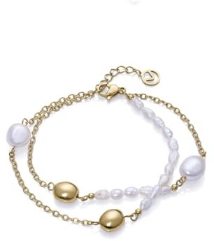 VICEROY - Pulsera Viceroy Fashion de acero e ip dorado con perlas naturales para mujer - 14092P01012