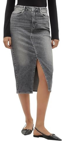 Vero Moda Female Jeansrock VMVERI Hohe Taille Langer Rock