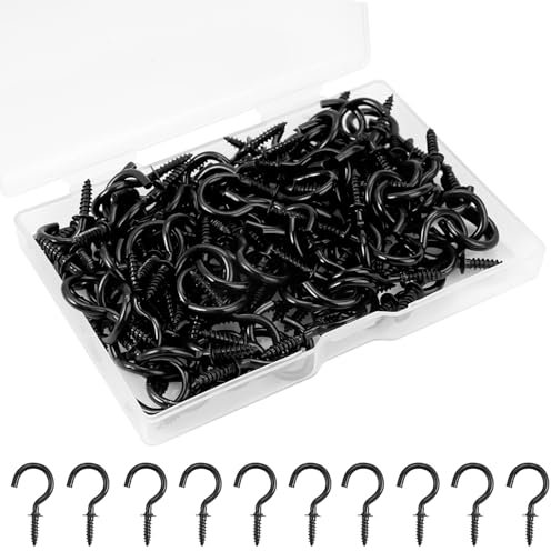 120 Pezzi Ganci a Vite, Ganci Avvitabili,Gancio a Vite per Legno,Ganci per Avvitare,Ganci a Soffitto a Vite in Metallo 3/4 Pollice,per Appendere Padelle Tazze Vasi, con Custodia in Plastica