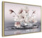 B&D XXL Bilder mit Rahmen 60x40 cm Wandbilder groß Leinwandbild XXL natürlicher Holzrahmen modern Wanddekoration Kunstdruck Wanddeko Wohnzimmer Schlafzimmer Magnolie Zen Spa Wasser