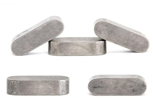 Screws City Lot de 2 clés parallèles 8 mm x 7 mm x 32 mm avec extrémités rondes en acier type A DIN 6885 type A