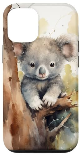 Hülle für iPhone 13 Entzückender Koala in einem Baum Aquarell