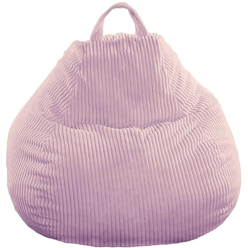 bananair - Sitzsack Kinder und Erwachsene - Cordstoff Breit Gerippt - Weich & Bequem - Maschinenwaschbarer Bezug - Leicht Transportierbar - Bean Bag, Gaming Sitzsack (120 x 100 cm, Lila Flieder)