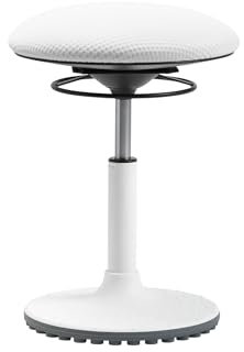 TOPSTAR Living Chair Move höhenverstellbarer Bürohocker, ergonomischer Arbeitshocker, drehbarer Sitz, Sitzhöhe von 45-58 cm, Weiss