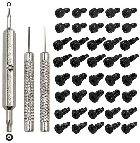 AYWFEY 10 Sets (40 Pcs) Ring Doorbell Screws Replacement + A Screwdriver + 2 Pcs Doorbell Key, Doorbell Screws, Replacement Security Screws Compatible with Most Doorbell and Video Doorbell