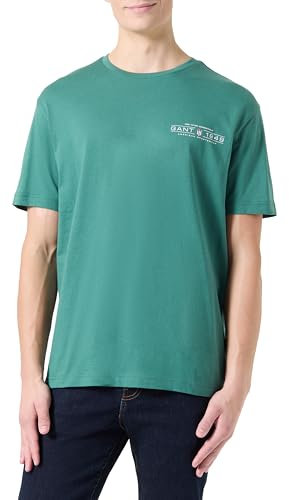 GANT Herren Printed Graphic SS T-Shirt, Woody Green, XL