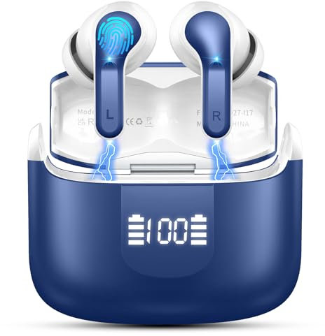 Wireless Earbuds, Bluetooth 5.4 Headphones 2024 Wireless Headphones in Ear, 4 ENC Noise Cancelling Mic Ear buds, 40H Deep Bass Wireless Earphones IP7 Waterproof Bluetooth Earphones USB-C, LED Display