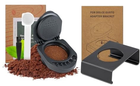 FOVNOT Wiederverwendbarer Kapsel Adapter für Dolce Gusto, Kaffee Kapsel Konverter Adapter Nachfüllbarer Kaffee Kapsel Adapter mit Kapseladapterhalterung Kompatibel für Piccolo XS/EDG 606.S/Genio S