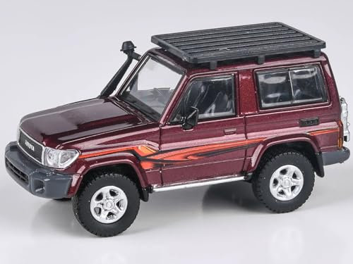 Paragon Models PA-55565 Land Cruiser LC 71 Red Metallic with Graphics 1/64 Diecast Model Car