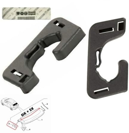 SUPPORTO MOLLETTA GANCI SINISTRO E DESTRO MENSOLA POSTERIORE CAPPELLIERA BAULE ORIGINALE FIAT 500X 6000626594 + 6000626595