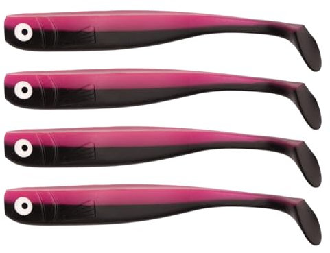 Zanderbait 16cm Black Pinki, Angelköder, Kunstköder, Zanderbait, Zanderköder, Softbait, Gummifisch, Gummiköder, Lieferumfang 4 Stück.