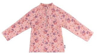 Sterntaler Badeshirt Langarm Corale Print - UV-Schutz 50+ Schwimmshirt mit Stehkragen - Mädchen UV Shirt mit Frontreißverschluss und Kinnschutz - Baby Badebekleidung