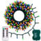 echosari String Lights Battery Powered, 10M 100 LED Green Wire String Fairy Lights with Remote Timer 8 Modes Colour Christmas Lights for Wedding Tree Wreath Party Garden Decoration(Multicolor)
