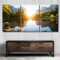 QYYAMDEQ Leinwand Bilder,Poster, Kunstdrucke 3 Stück Yosemite Valley Sonnenaufgang Wandbilder Groß Painting Bilder 3 Teilig Wanddekoration Leinwandbilder Flur Deko Wohnzimmer Modern