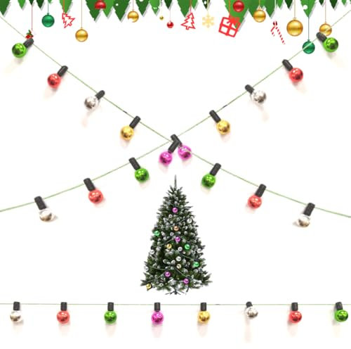 KOOKZ Wichtel Zubehör Wichtel Lichterkette Miniatur, Puppenhaus Zubehör 45cm Miniatur Bunte Lampe für Wichieltür Mini Weihnachtsbaum Deko, Miniatur Garten Weihnachten Deko (2 Stücke)
