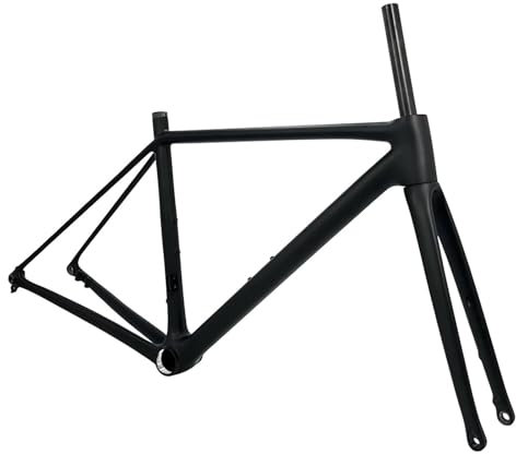 Rennrad Carbon-Rahmensatz, 52/54/56/58cm Scheibenbremse Rennrad Rahmen, Carbon Rennrad Rahmensatz, Interne Verlegung Rahmen Leichtgewicht(56cm)