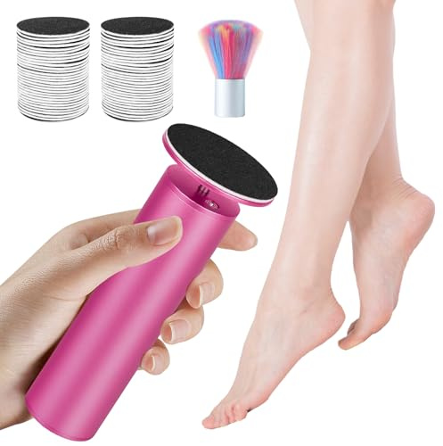 Lima elettrica per piedi per rimuovere la pelle dura, utensili elettrici per pedicure con 60 dischi di carta vetrata e spazzola pulita per secchi morti