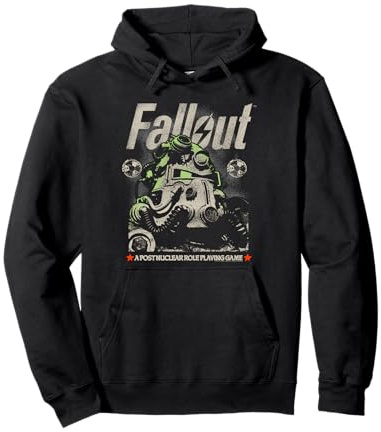 Fallout Video Game Distressed Character Portrait Pullover Hoodie