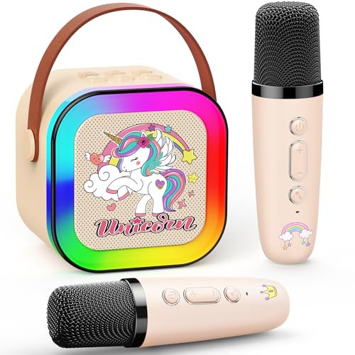 Dislocati Karaoke con Microfono,Regalo Bambina 3-12 Anni Microfono Bambini Giochi Bambina 3-12 Anni Karaoke per Bambini Giocattoli Bambina 4-12 Anni Unicorno Bambina Regalo