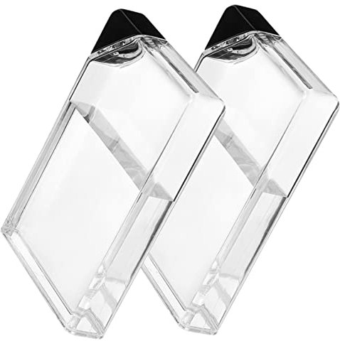 KICHOUSE 2pièces Bouteille Eau Plate Transparente pour Voyage Lot de Bouteilles Eau Plates pour à Main Et Camping