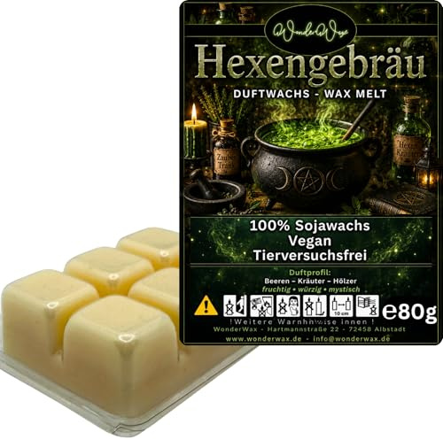WonderWax® Duftriegel 6 x Duftwachs Würfel Weiß Hexengebräu | Farbe: Weiß | Raumduft für Duftlampen, Wax Melt, Sojawachs, Indoor Duftöl Wachs schmelzen für Aromalampe