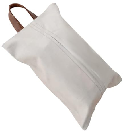 BESPORTBLE Tissu Mural en Coton et Lin pour Rangement de Papier Toilette Pochette Suspendue décorative pour Maison Bureau Voiture Organiseur élégant pour mouchoirs et Serviettes Blanc