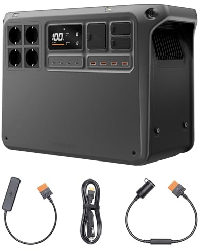 DJI Power 2000 Station électrique portable, batterie LFP de 2 048 Wh, sortie de 3 000 W, alimentation pour automobiles, road trip, camping ou systèmes hors réseau