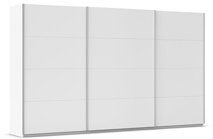 Rauch Möbel KULMBACH, Schwebetürenschrank, Farbe Weiß, Breite 360 cm | Kleiderschrank mit Schwebetüren, Schiebetüren, 3-türig, Zubehör Premium, für Schlafzimmer, Jugendzimmer, Garderobe, Flur