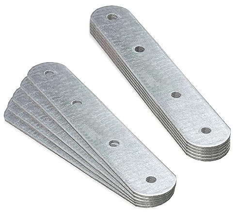OMIDEAS 10 x Placa Union Soportes Planos (120 x 25 x 2) Placas de Fijación de Metal Plano Pletina Acero Soportes de Esquina Recto Galvanizada
