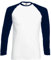 Fruit of the Loom Herren Baseball T-Shirt, langärmlig (3XL) (Weiß/Marineblau)