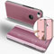 EMAXELERS iPhone 8 Plus Coque Ultra Mince Plating Transparent Clear Miroir Mirror Housse Flip Case Cover Coquille Couverture pour iPhone 8 Plus/7 Plus 5.5 Pouce,Mirror PU:Rose Gold
