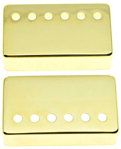 Dopro Set of 2 Metal Humbucker Guitar Pickup Cover Brass Humbucker Pickup Covers 50mm/52mm Pole Spacing for Epiphone Les Paul Gold
