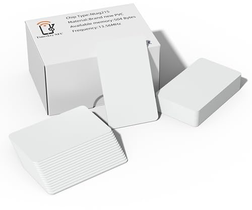 Lot de 100 cartes de visite NFC NTAG215 réinscriptibles, mémoire de 504 octets, pour tous les appareils compatibles NFC