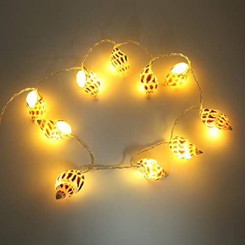 Ymiko LED-Lichterkette 10er Set Muschelform batteriebetrieben mit flexiblem Draht für Innen- und Außendekoration, Schlafzimmer, Garten, Hochzeitsfeier