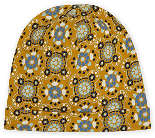 Sigikid Mädchen Mini Bio-Baumwolle für Kinder Beanie-Mütze, Gelb/Muster, 48 cm