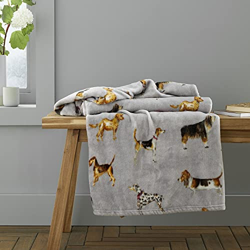 Catherine Lansfield Country Dogs 130x170 cm Throw Natural
