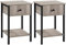 Yaheetech 2X Nachttische Beistelltisch mit Schublade und Ablage Nachtschrank Industrie-Design Kleiner Couchtisch mit Stauraum 40 * 40 * 61 cm Grau