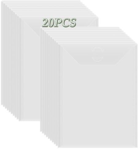 20 Pcs Stamp & Die Storage Pockets Resealable Clear Plastic Seal Bags Storage Case for Cutting Dies Stencil Album Stamp Crafts for DIY Scrapbooking Paper Card Craft Cutting Dies Storage