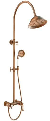 Essebagno Columna de ducha retro Leeds mezclador mecánico de cobre